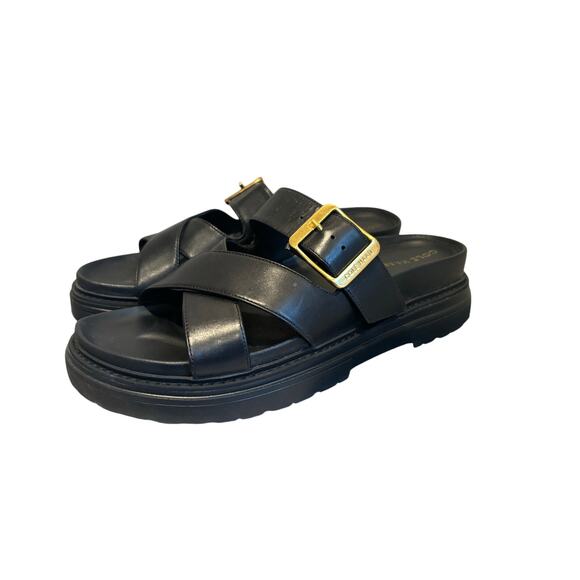 Cole Haan Shoes - Cole Haan Freya Black Leather Slide Sandals, Women's Size 9.5 B New!